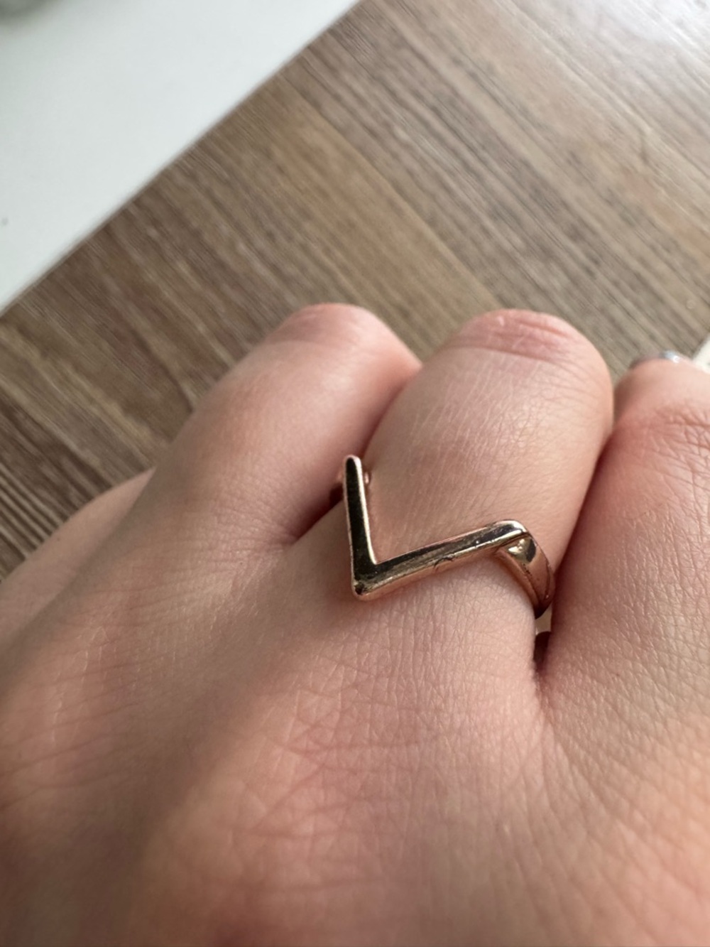 Minimal V-Shape Ring - Picture 2 of 3